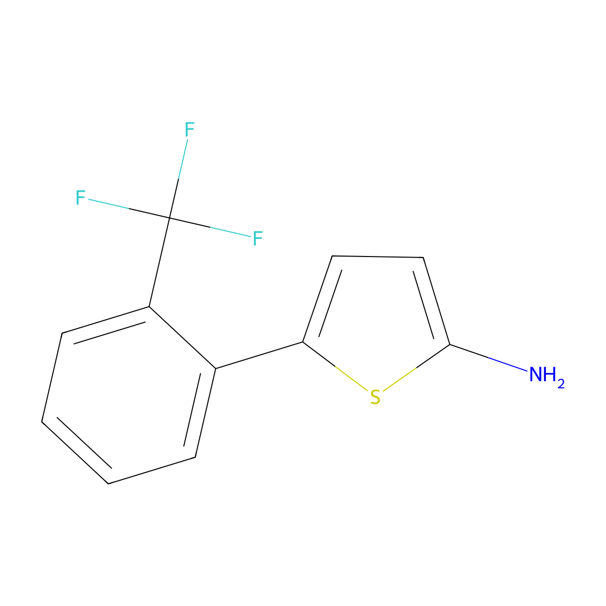 2-Amino-5-(2-trifluoromethylphenyl)thiophene molecular structure, CAS 1314355-05-9