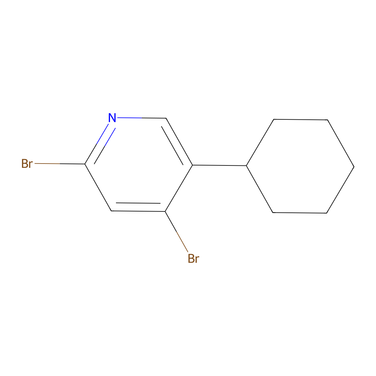 2,4-Dibromo-5-(cyclohexyl)pyridine molecular structure, CAS 1314355-06-0