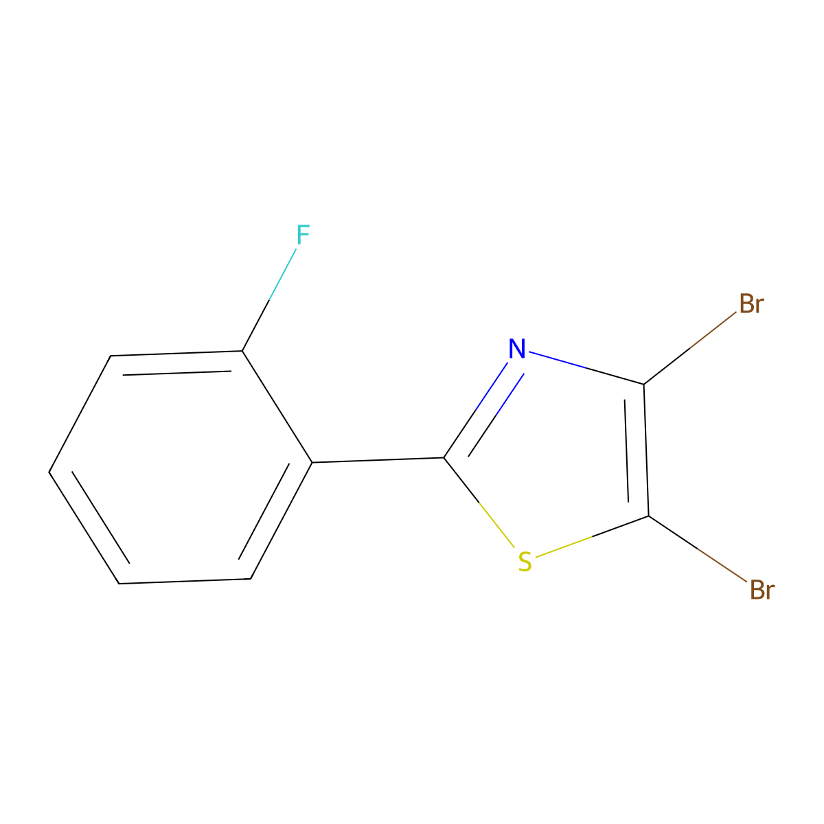 4,5-Dibromo-2-(2-fluorophenyl)thiazole molecular structure, CAS 1314355-07-1