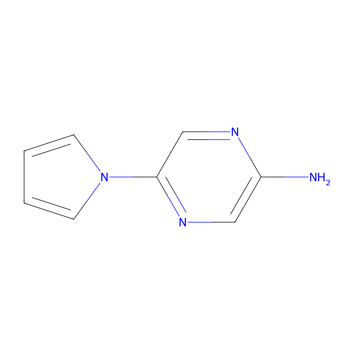 2-Amino-5-(1H-pyrrol-1-yl)pyrazine molecular structure, CAS 1314355-09-3