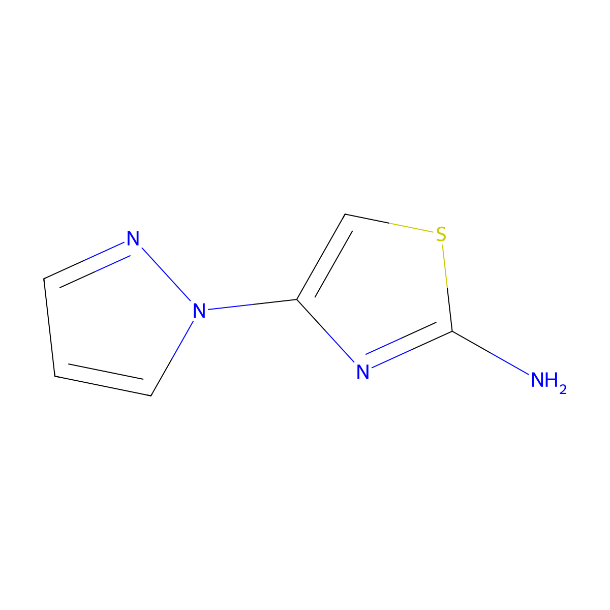 2-Amino-4-(1H-pyrazol-1-yl)thiazole molecular structure, CAS 1314355-15-1