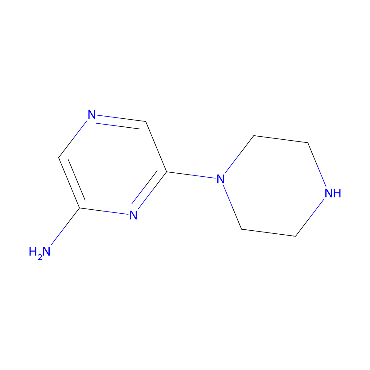 6-(Piperazin-1-yl)pyrazin-2-amine molecular structure, CAS 1314355-16-2