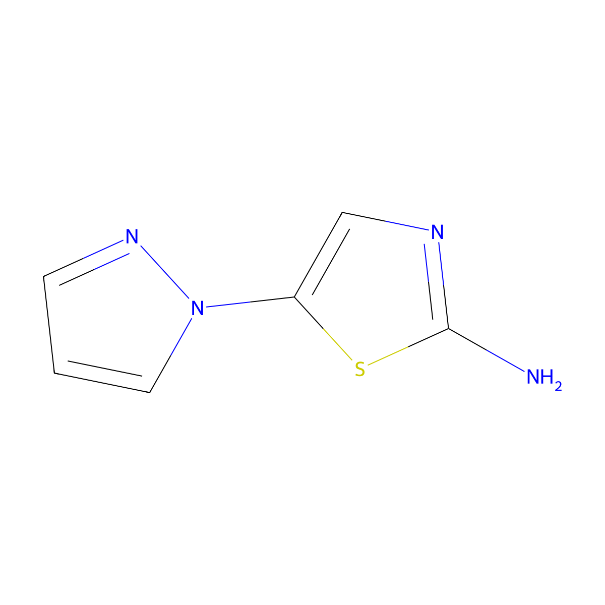 5-(1H-Pyrazol-1-yl)-2-thiazolamine molecular structure, CAS 1314355-17-3
