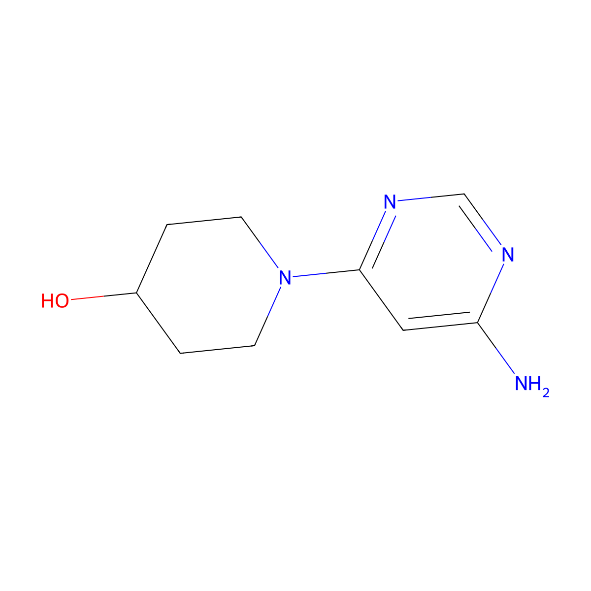 1-(6-Aminopyrimidin-4-yl)piperidin-4-ol molecular structure, CAS 1314355-19-5