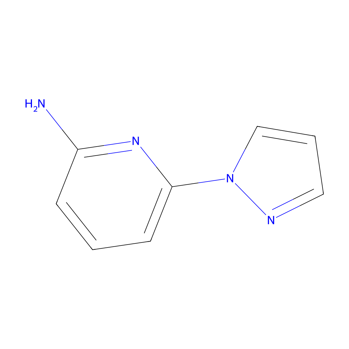 2-Amino-6-(1H-pyrazol-1-yl)pyridine molecular structure, CAS 1314355-21-9