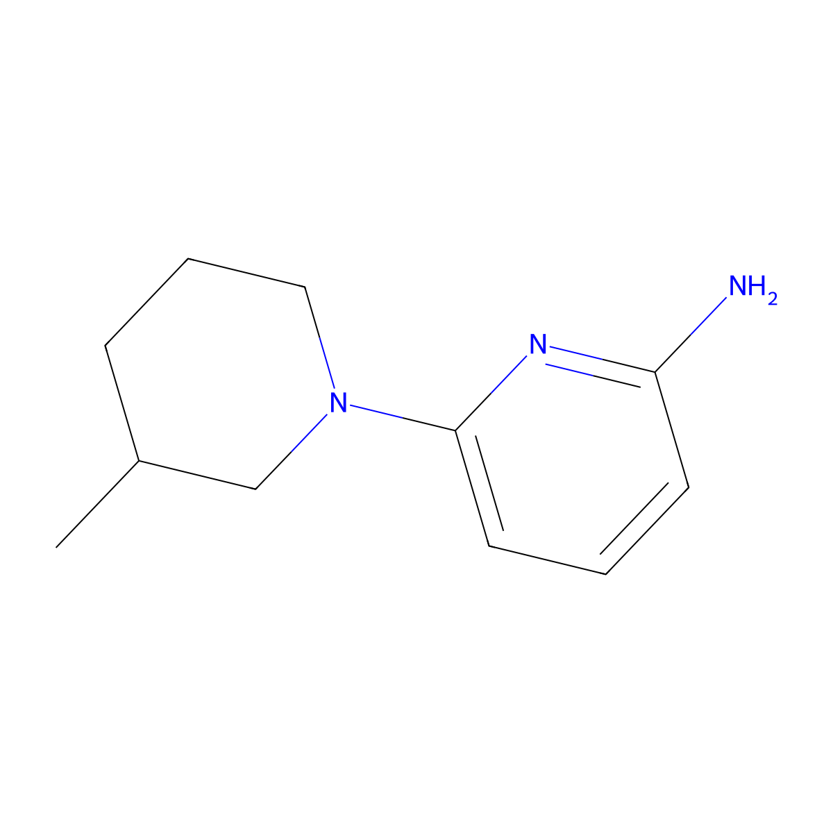 2-Amino-6-(3-methylpiperidin-1-YL)pyridine molecular structure, CAS 1314355-23-1