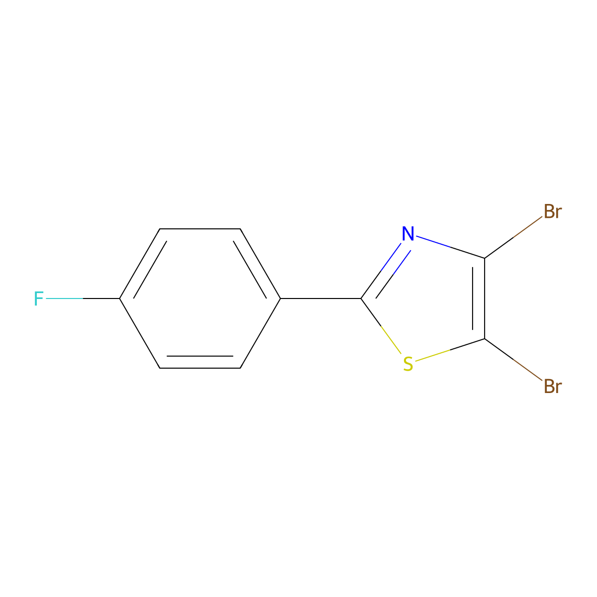 4,5-Dibromo-2-(4-fluorophenyl)thiazole molecular structure, CAS 1314355-25-3