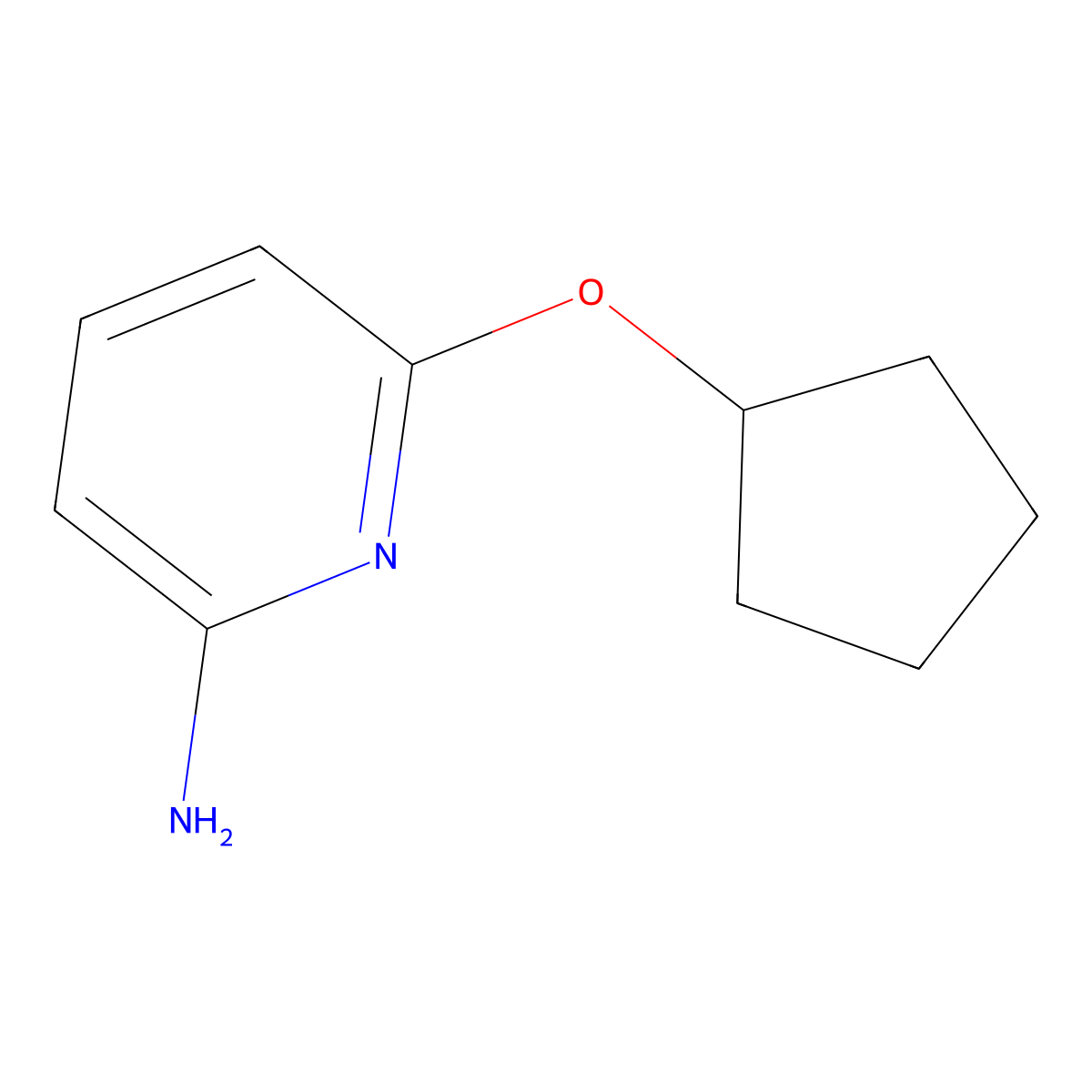 2-Amino-6-(cyclopentoxy)pyridine molecular structure, CAS 1314355-26-4