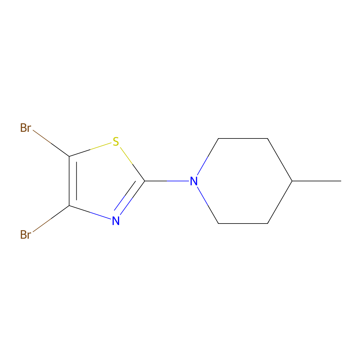 4,5-Dibromo-2-(4-methylpiperidino)thiazole molecular structure, CAS 1314355-29-7
