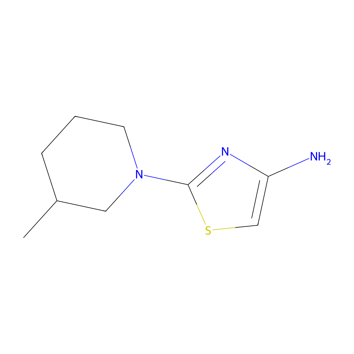 2-(3-Methylpiperidin-1-yl)thiazol-4-amine molecular structure, CAS 1314355-32-2