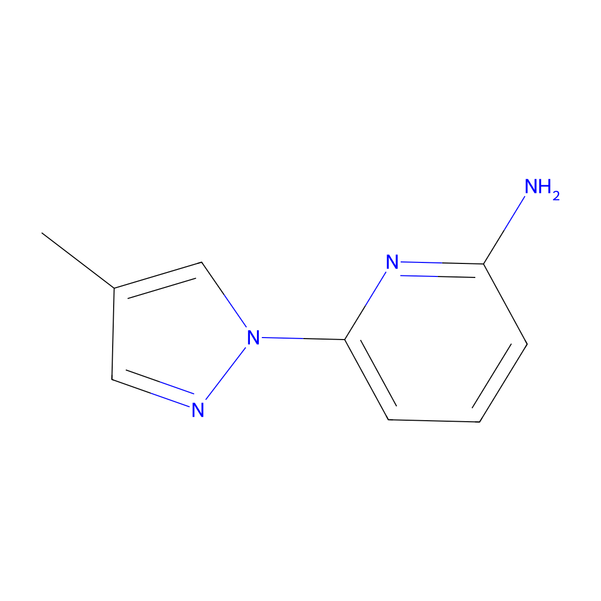2-Amino-6-(4-methyl-1H-pyrazol-1-YL)pyridine molecular structure, CAS 1314355-37-7