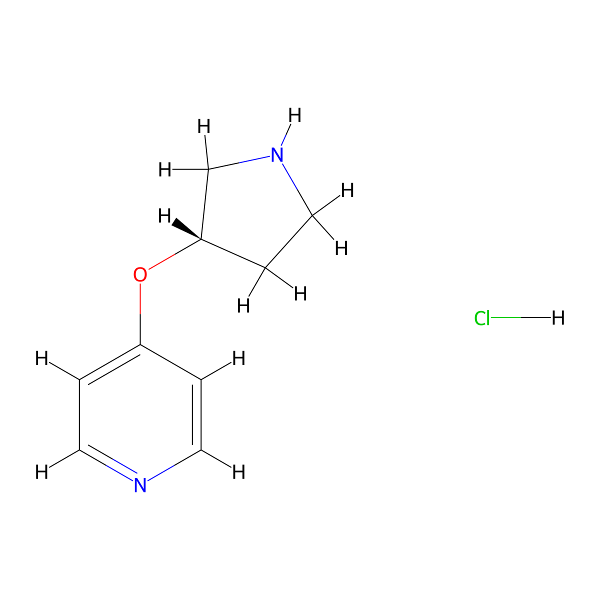 (S)-4-(Pyrrolidin-3-yloxy)pyridine hydrochloride molecular structure, CAS 1314355-43-5