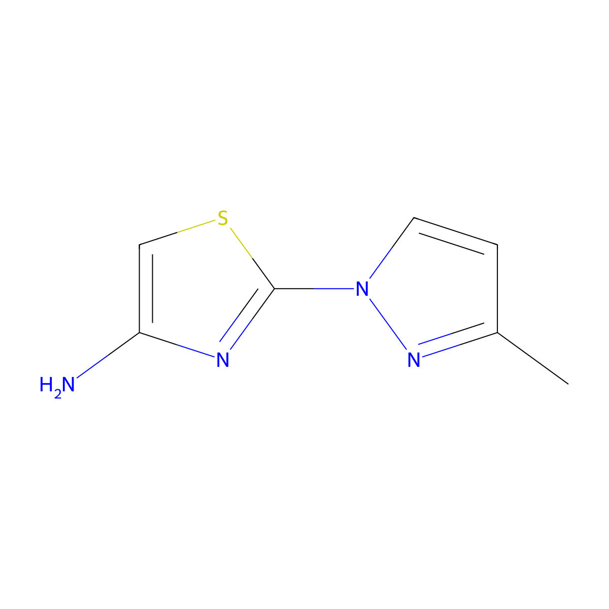4-Amino-2-(3-methyl-1H-pyrazol-1-yl)thiazole molecular structure, CAS 1314355-47-9
