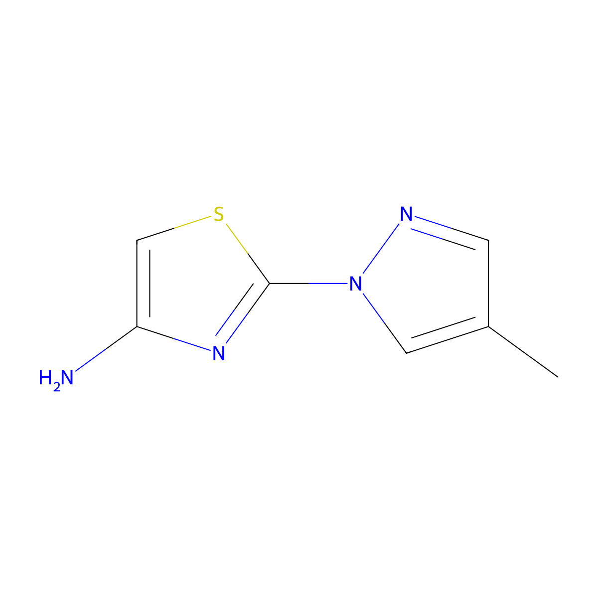 4-Amino-2-(4-methyl-1H-pyrazol-1-yl)thiazole molecular structure, CAS 1314355-49-1