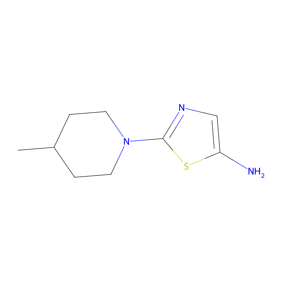 5-Amino-2-(4-methylpiperidin-1-yl)thiazole molecular structure, CAS 1314355-52-6