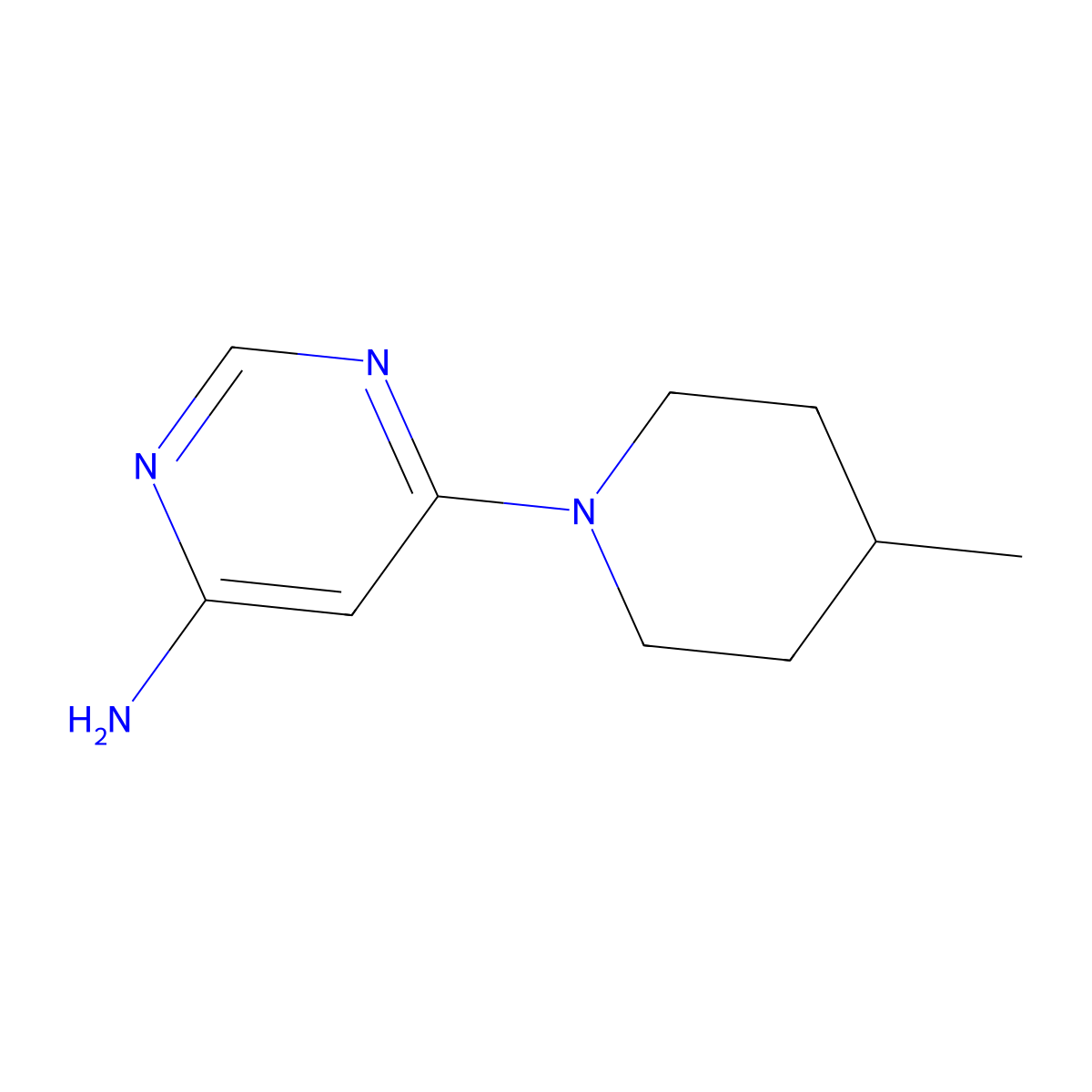 6-(4-Methylpiperidin-1-yl)pyrimidin-4-amine molecular structure, CAS 1314355-53-7
