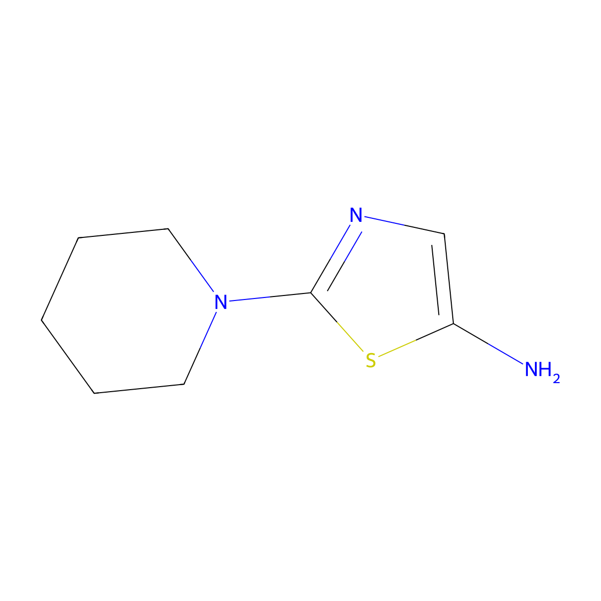 5-Amino-2-(piperidino)thiazole molecular structure, CAS 1314355-55-9