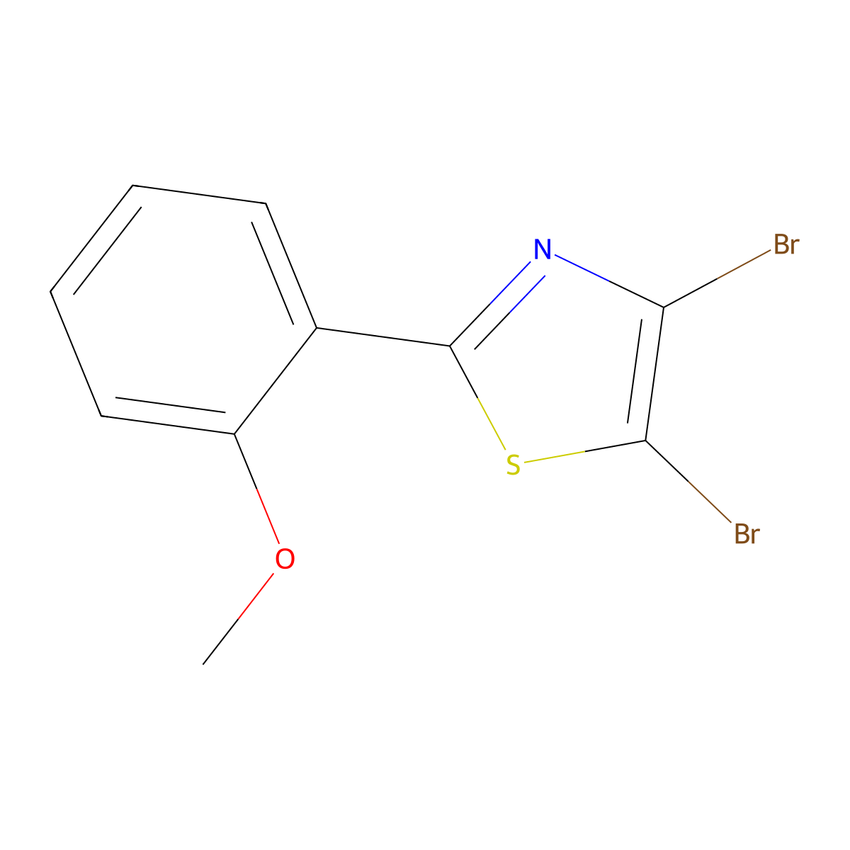 4,5-Dibromo-2-(2-methoxyphenyl)thiazole molecular structure, CAS 1314355-56-0