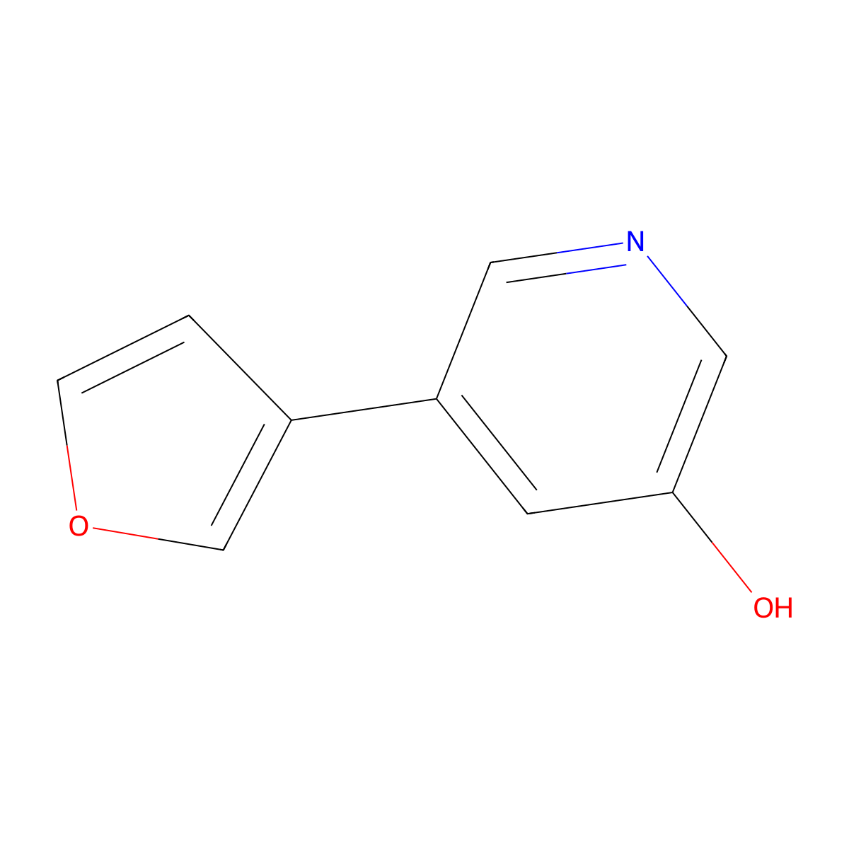 3-Hydroxy-5-(3-furyl)pyridine molecular structure, CAS 1314355-57-1