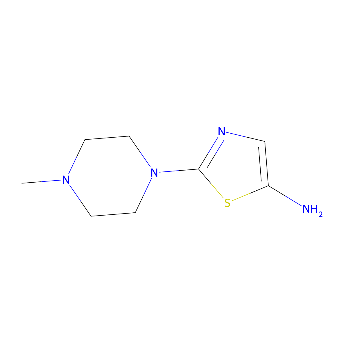 5-Amino-2-(N-methylpiperazin-1-yl)thiazole molecular structure, CAS 1314355-58-2