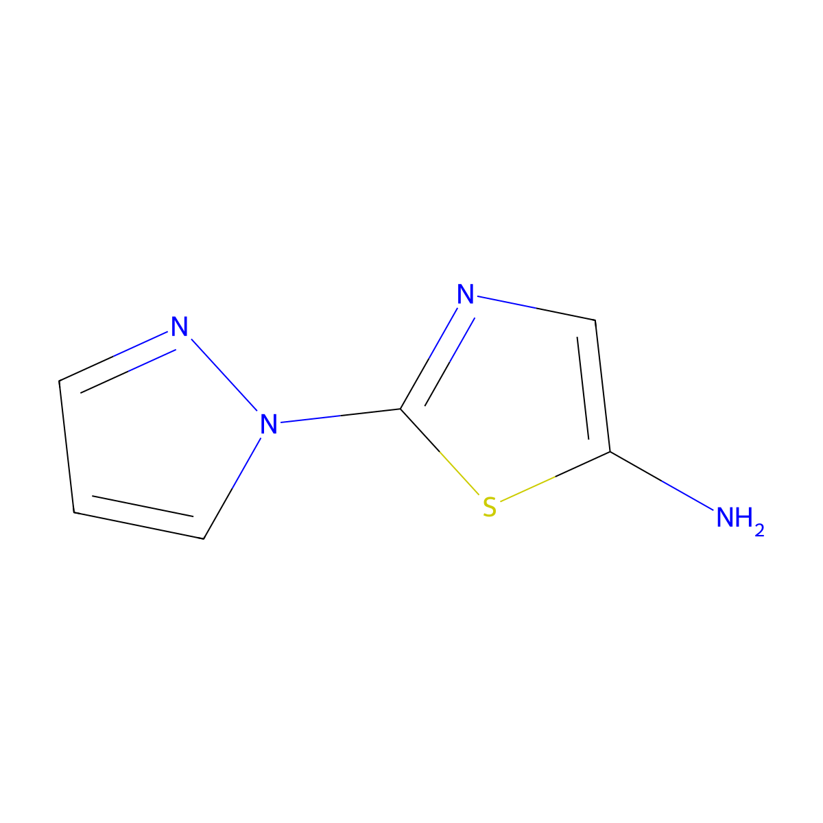 2-(1H-Pyrazol-1-yl)thiazol-5-amine molecular structure, CAS 1314355-63-9