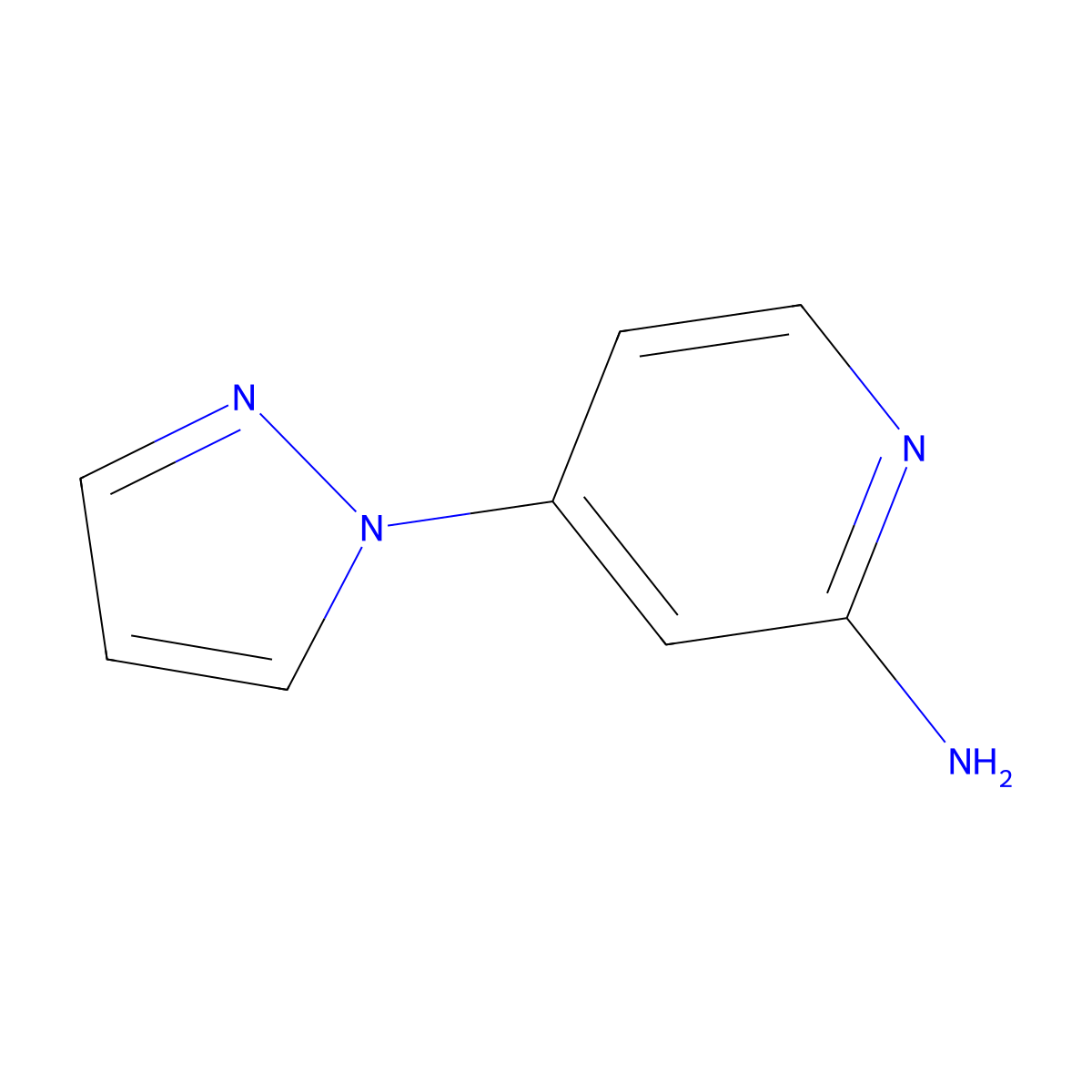 4-(1H-pyrazol-1-yl)pyridin-2-amine molecular structure, CAS 1314355-66-2