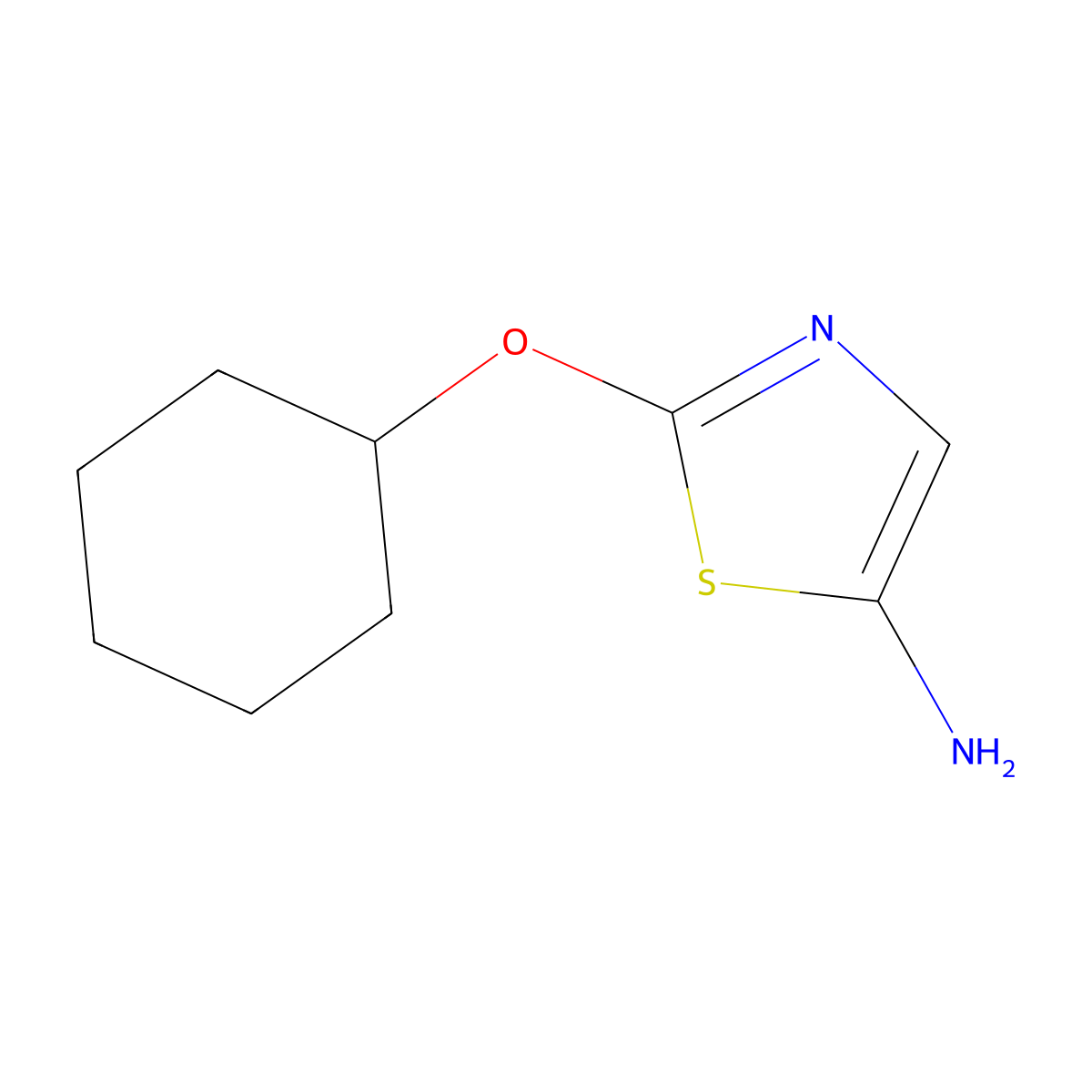 2-(Cyclohexyloxy)-1,3-thiazol-5-amine molecular structure, CAS 1314355-69-5