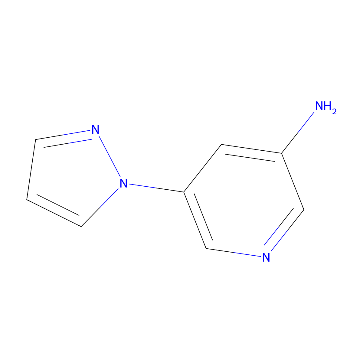 5-(Pyrazol-1-yl)pyridin-3-amine molecular structure, CAS 1314355-70-8