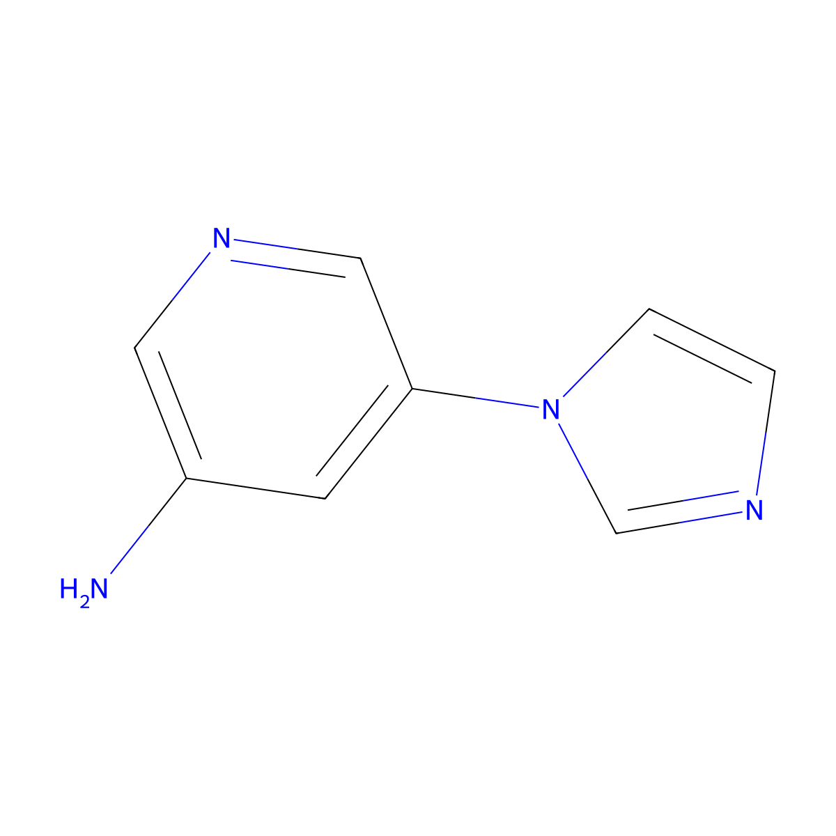 5-(1H-imidazol-1-yl)pyridin-3-amine molecular structure, CAS 1314355-72-0