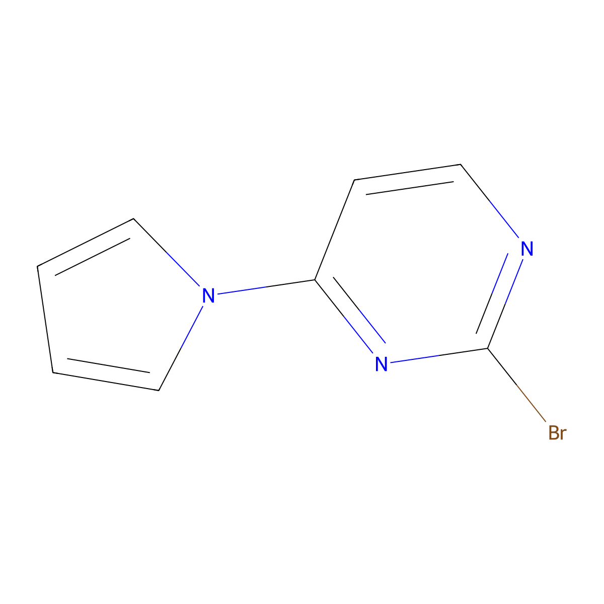 2-Bromo-4-(1H-pyrrol-1-yl)pyrimidine molecular structure, CAS 1314355-73-1