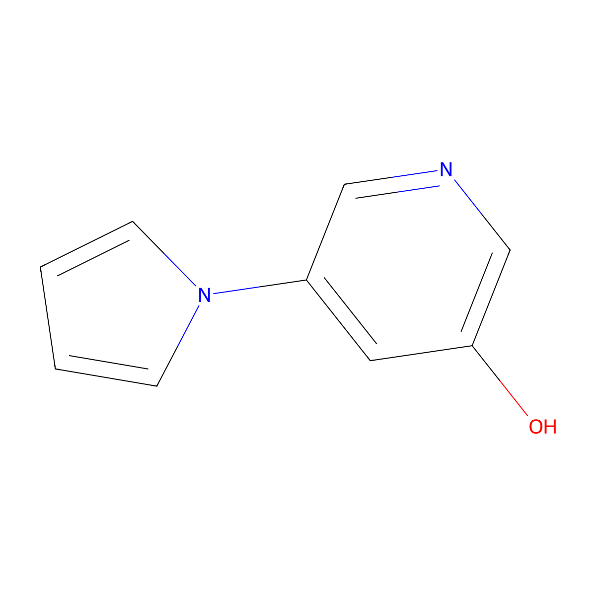 3-Hydroxy-5-(1H-pyrrol-1-yl)pyridine molecular structure, CAS 1314355-74-2