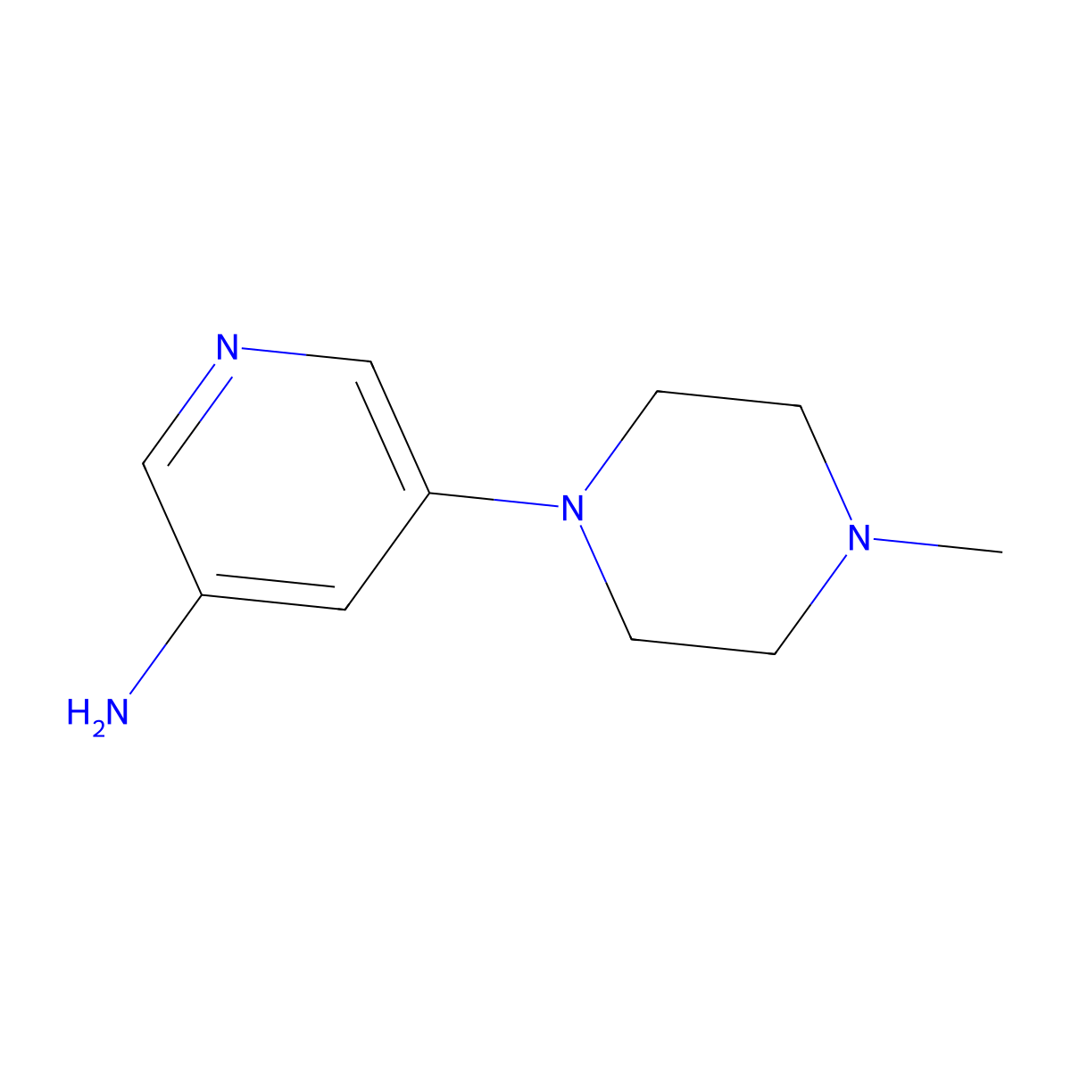 5-(4-Methylpiperazin-1-yl)pyridin-3-amine molecular structure, CAS 1314355-78-6