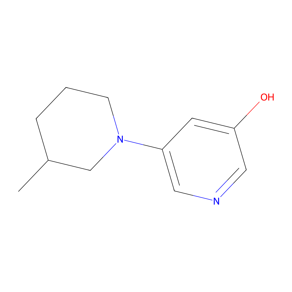3-Hydroxy-5-(3-methylpiperidin-1-yl)pyridine molecular structure, CAS 1314355-80-0