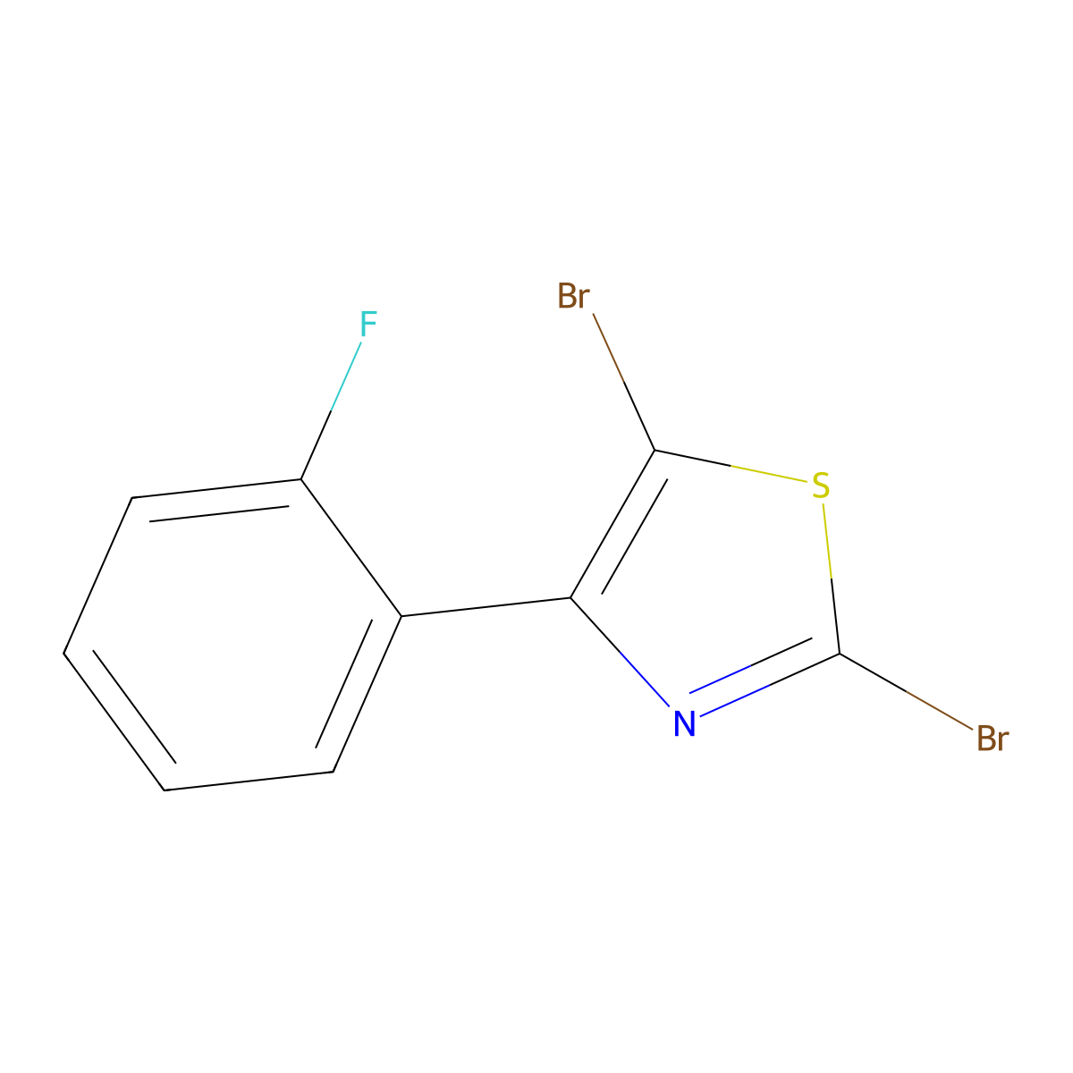 2,5-Dibromo-4-(2-fluorophenyl)thiazole molecular structure, CAS 1314355-81-1