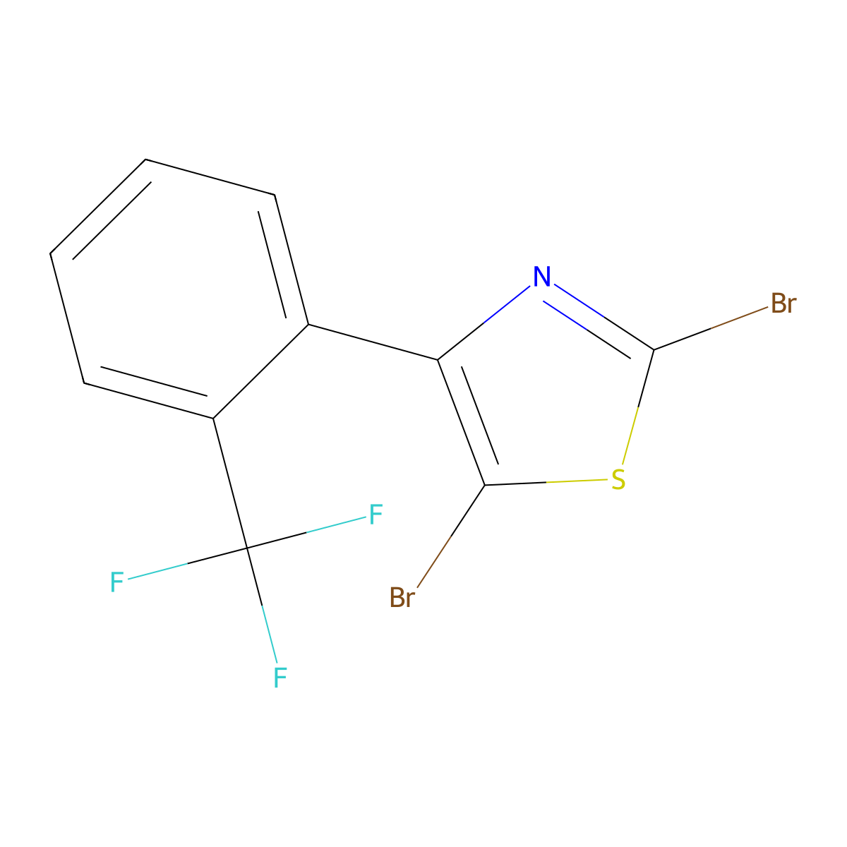 2,5-Dibromo-4-(2-trifluoromethylphenyl)thiazole molecular structure, CAS 1314355-87-7