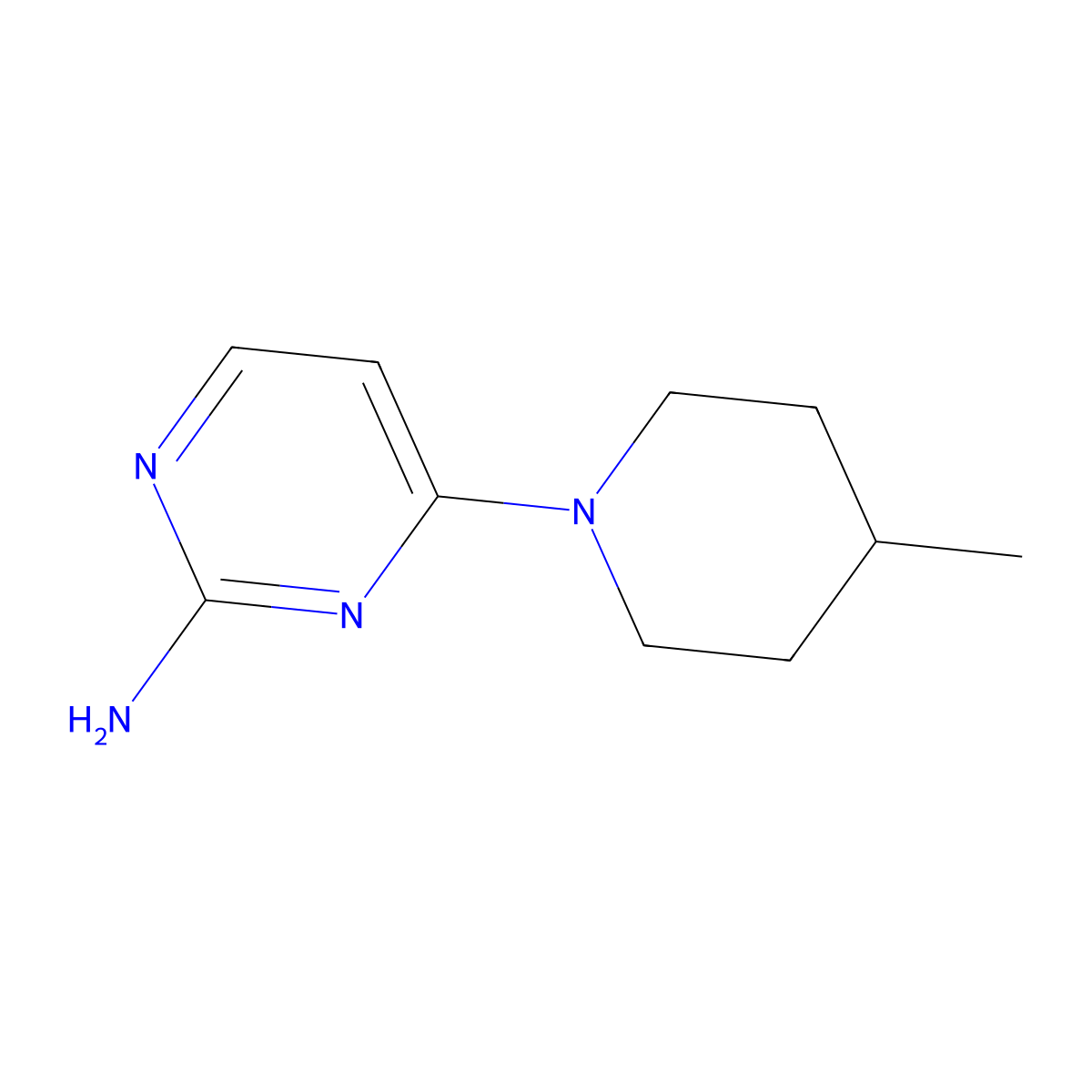 2-Amino-4-(4-methylpiperidino)pyrimidine molecular structure, CAS 1314355-89-9
