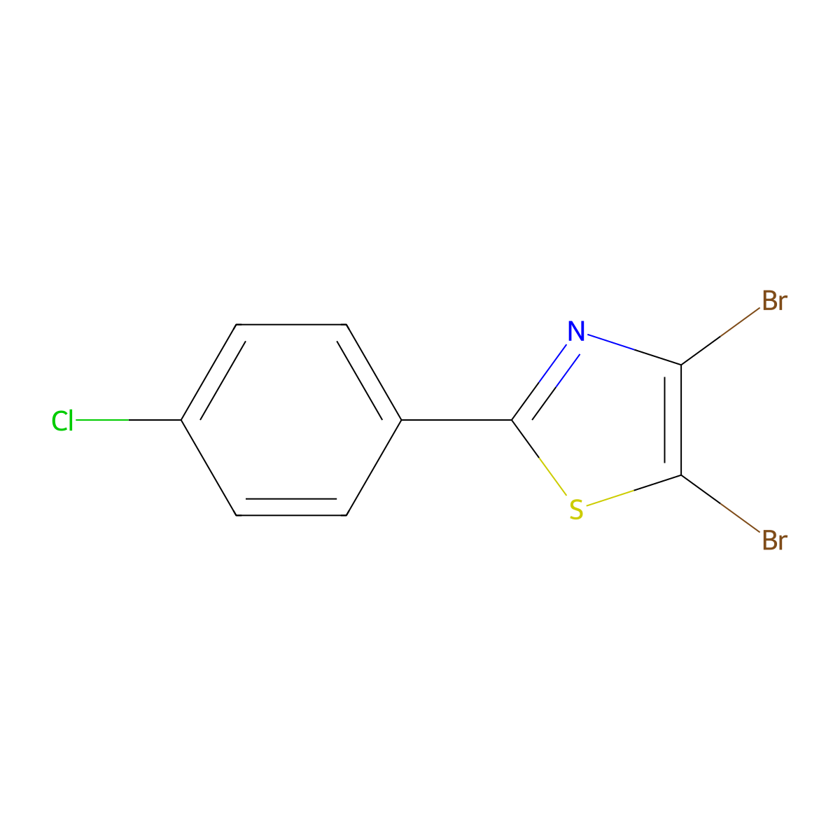 4,5-Dibromo-2-(4-chlorophenyl)thiazole molecular structure, CAS 1314355-91-3