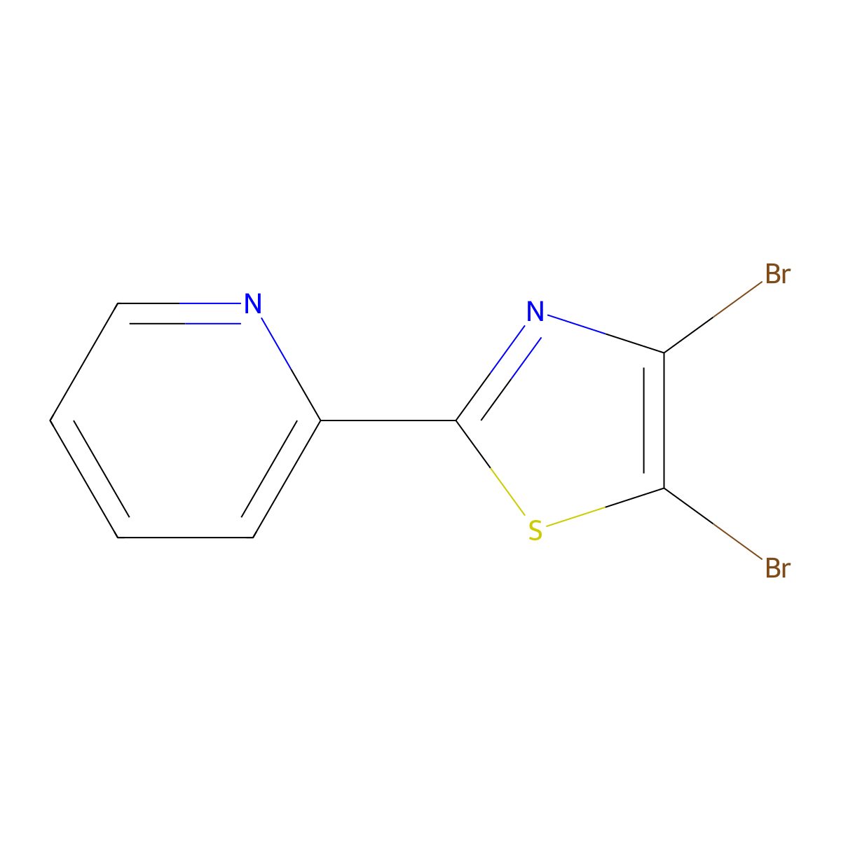 4,5-Dibromo-2-(2-pyridyl)thiazole molecular structure, CAS 1314355-96-8