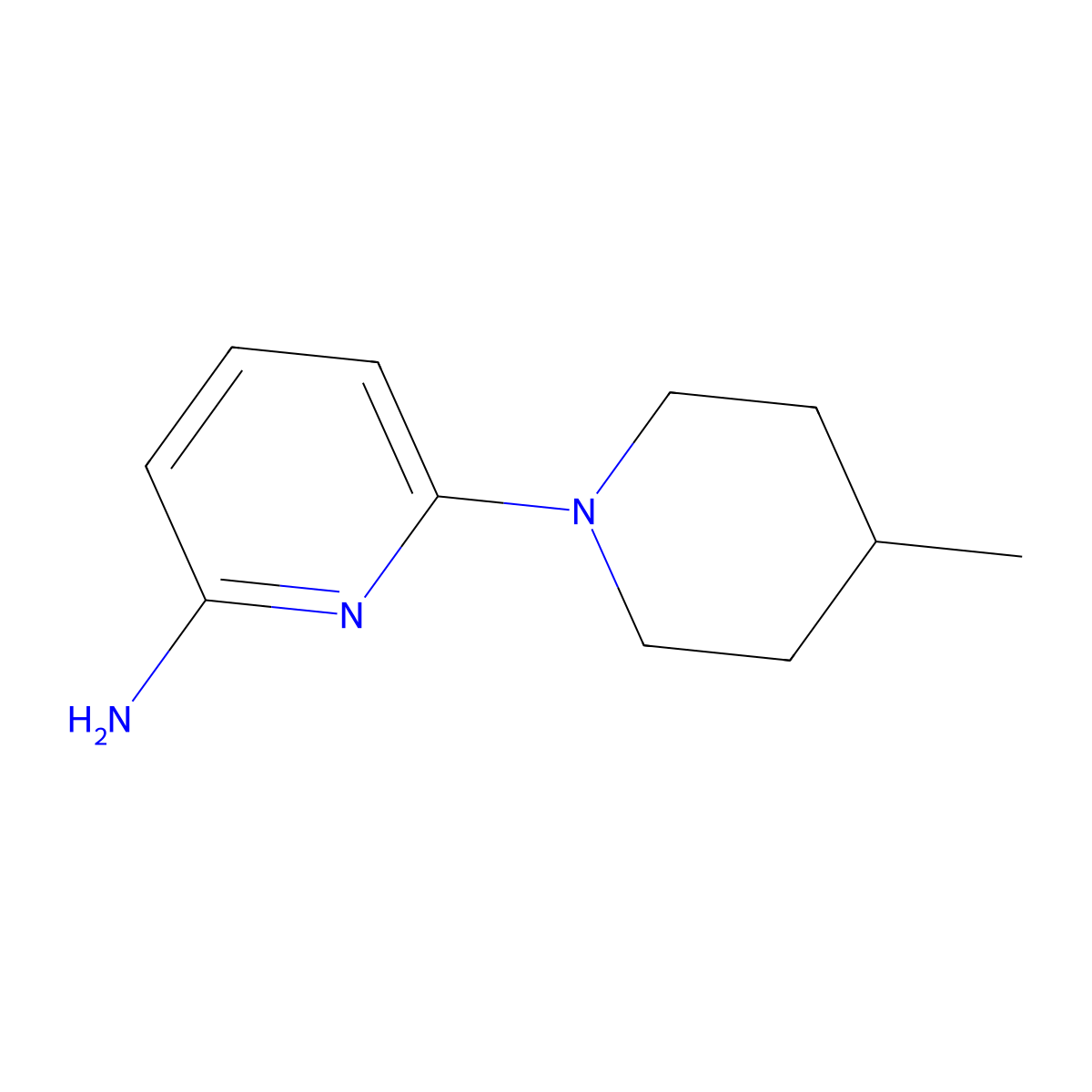 2-Amino-6-(4-methylpiperidin-1-YL)pyridine molecular structure, CAS 1314356-03-0