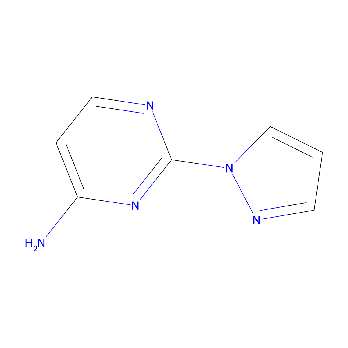 4-Amino-2-(1H-pyrazol-1-yl)pyrimidine molecular structure, CAS 1314356-05-2