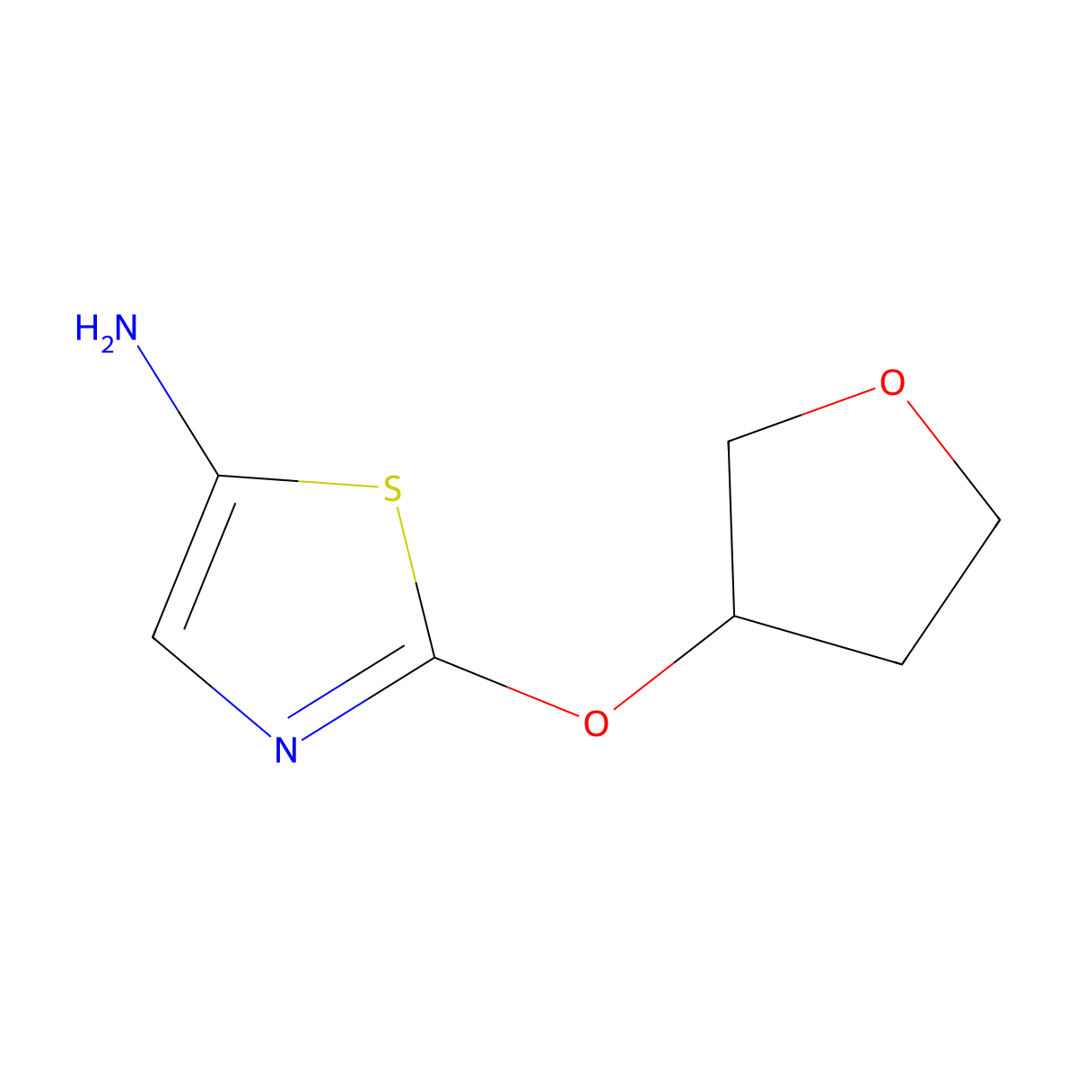 5-Amino-2-(tetrahydrofuran-3-yloxy)thiazole molecular structure, CAS 1314356-06-3