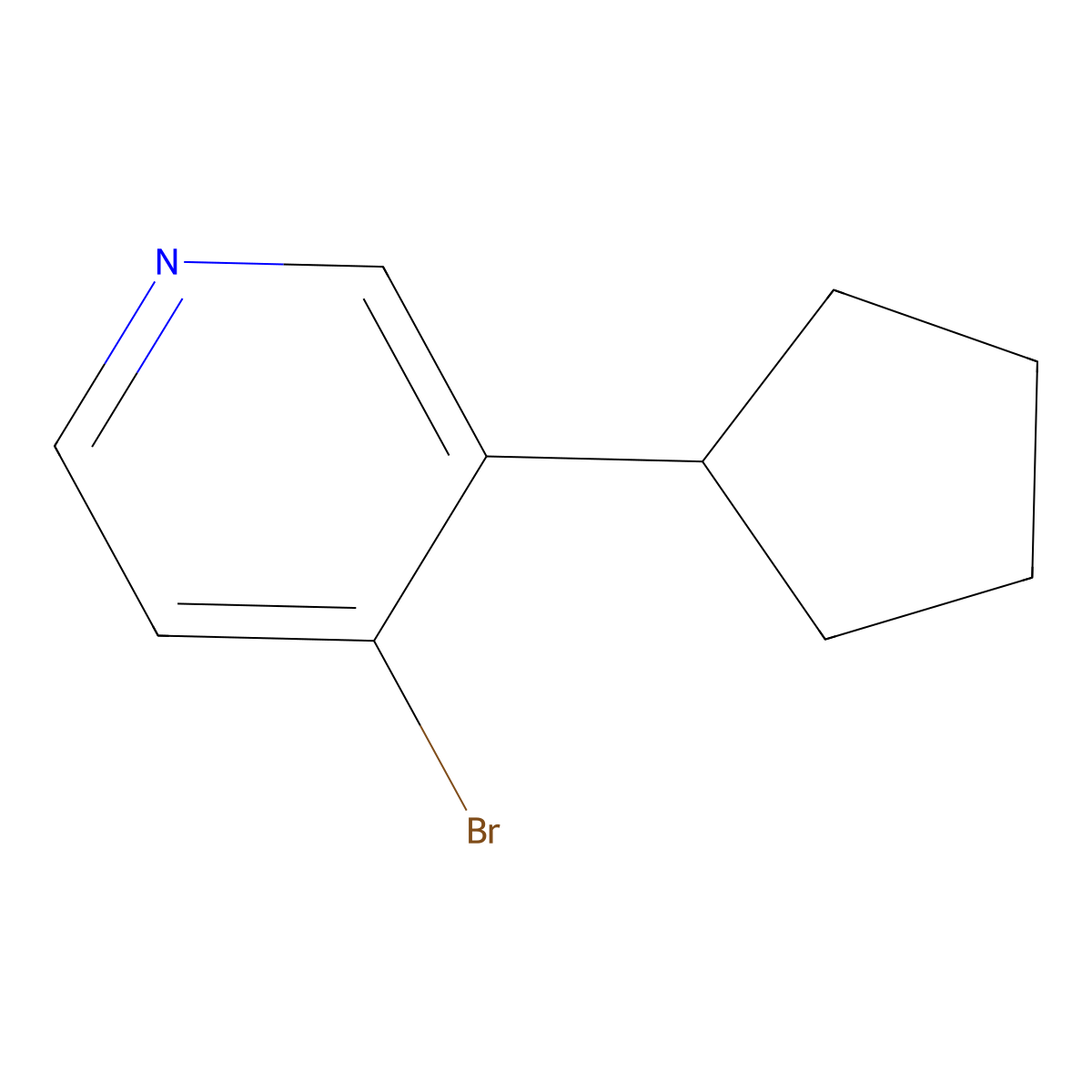 4-Bromo-3-cyclopentylpyridine molecular structure, CAS 1314356-10-9