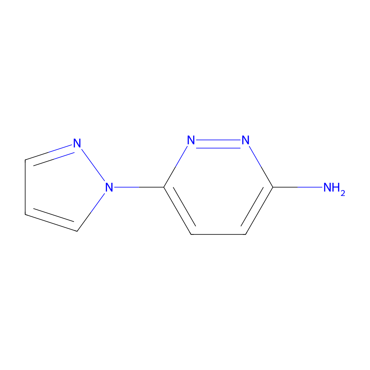 3-Amino-6-(1H-pyrazol-1-yl)pyridazine molecular structure, CAS 1314356-14-3
