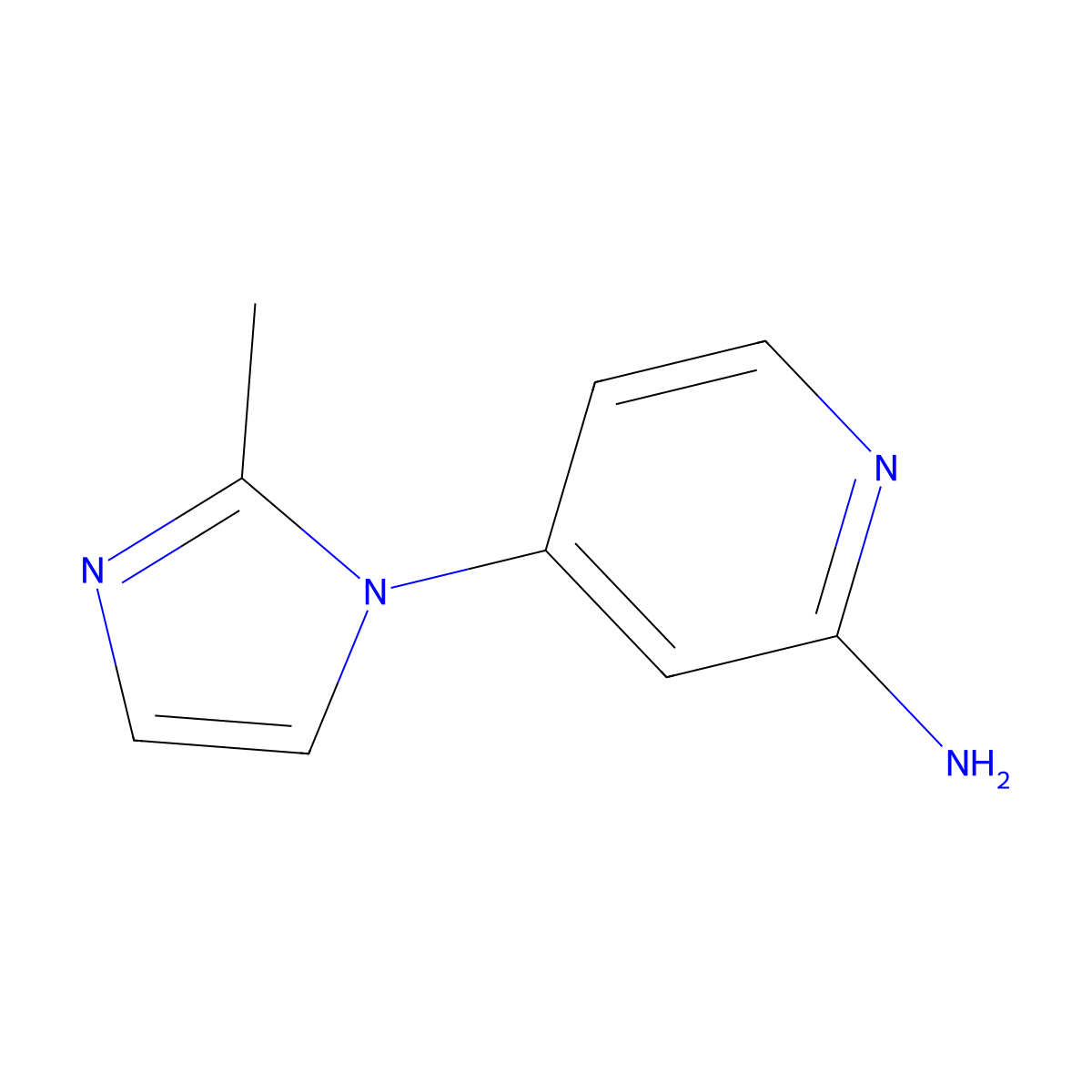 4-(2-methyl-1H-imidazol-1-yl)pyridin-2-amine molecular structure, CAS 1314356-15-4