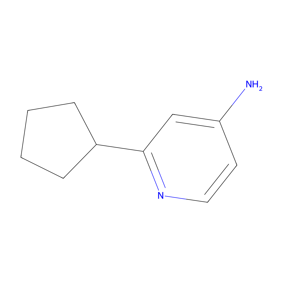 2-Cyclopentylpyridin-4-amine molecular structure, CAS 1314356-17-6