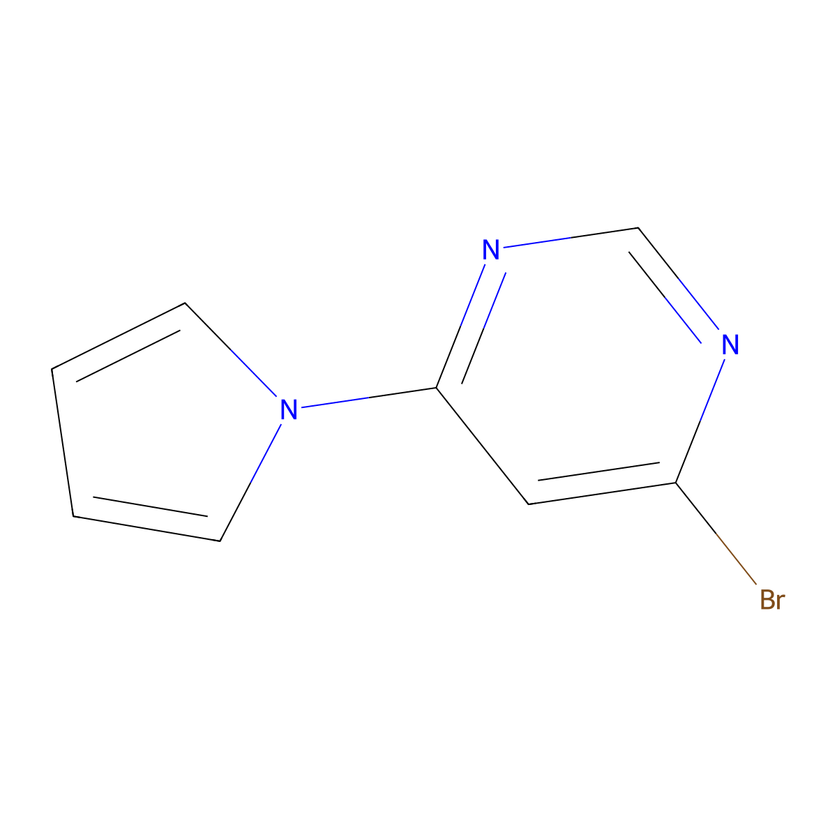 4-Bromo-6-(1H-pyrrol-1-yl)pyrimidine molecular structure, CAS 1314356-18-7