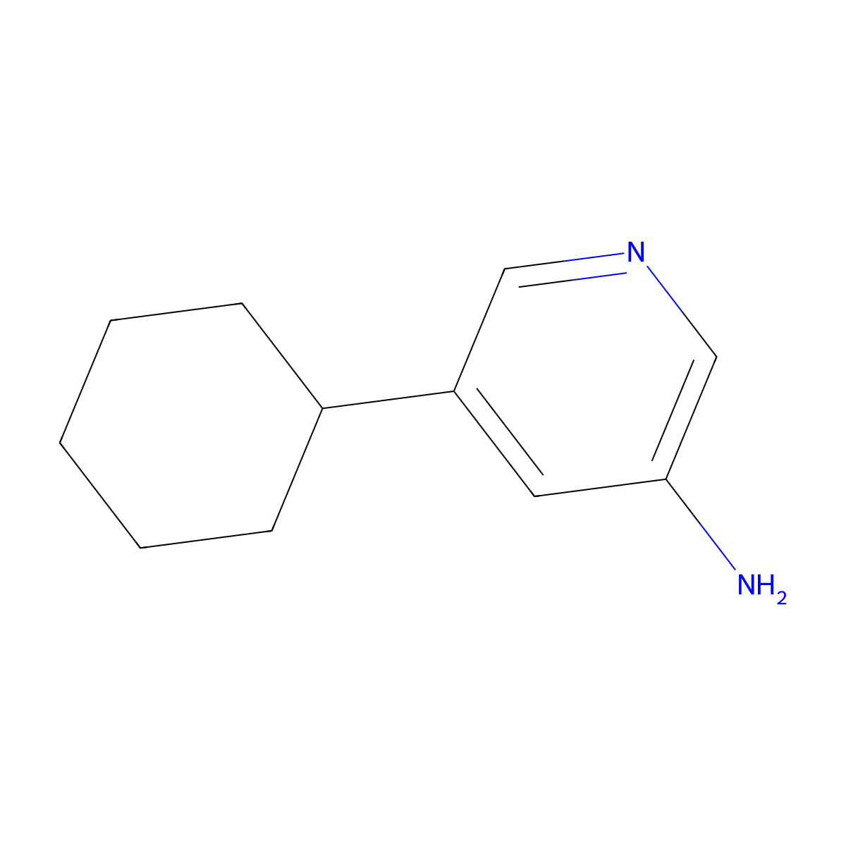 3-Amino-5-cyclohexylpyridine molecular structure, CAS 1314356-20-1