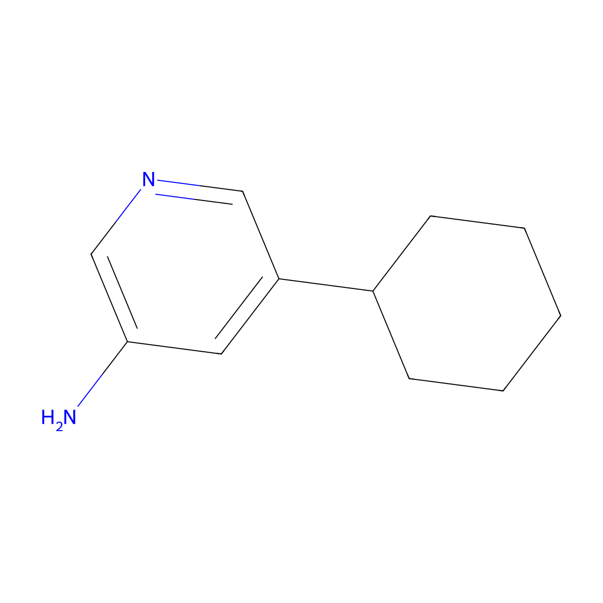 3-Amino-5-cyclohexylpyridine molecular structure, CAS 1314356-20-1