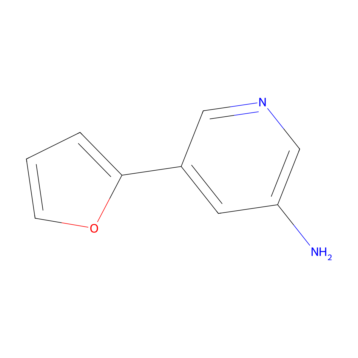 5-(Furan-2-yl)pyridin-3-amine molecular structure, CAS 1314356-21-2
