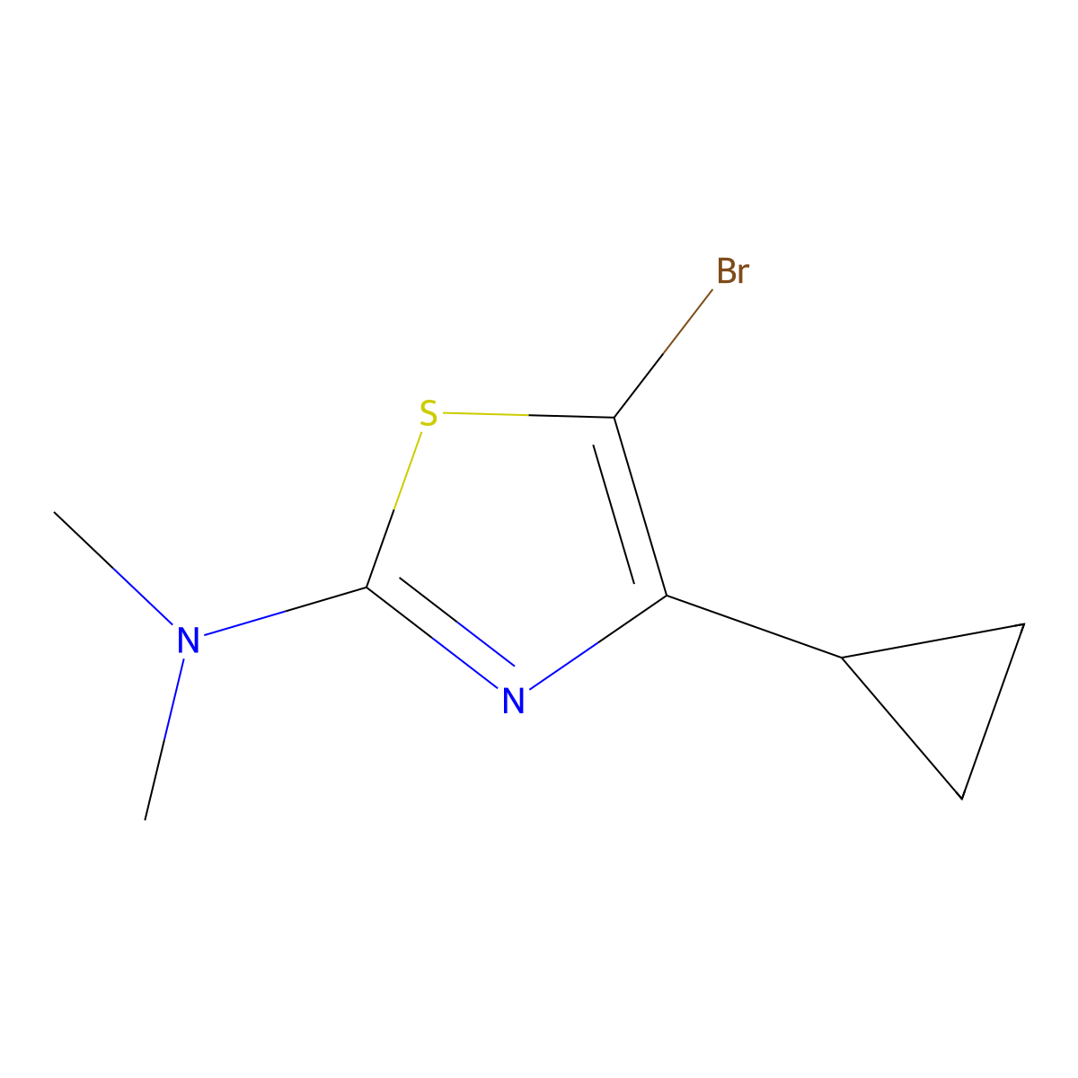 5-Bromo-4-cyclopropyl-2-(dimethylamino)thiazole molecular structure, CAS 1314356-25-6